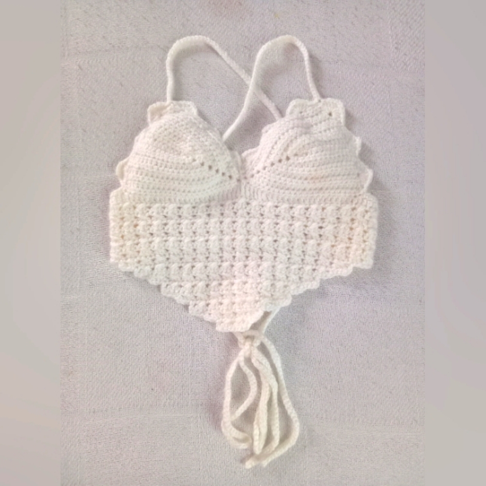 Crochet Halter Top in White